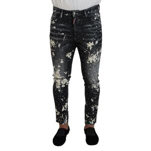 Dsquared² Gray Wash White Splash Print Skinny Denim Men's Jeans (Pre-Owned)